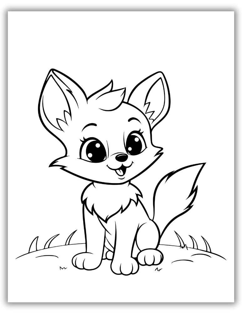 Free fox coloring page