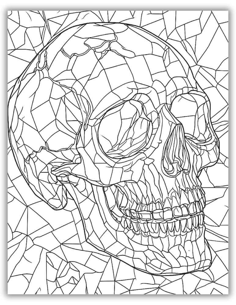 Detailed Skull Coloring Page