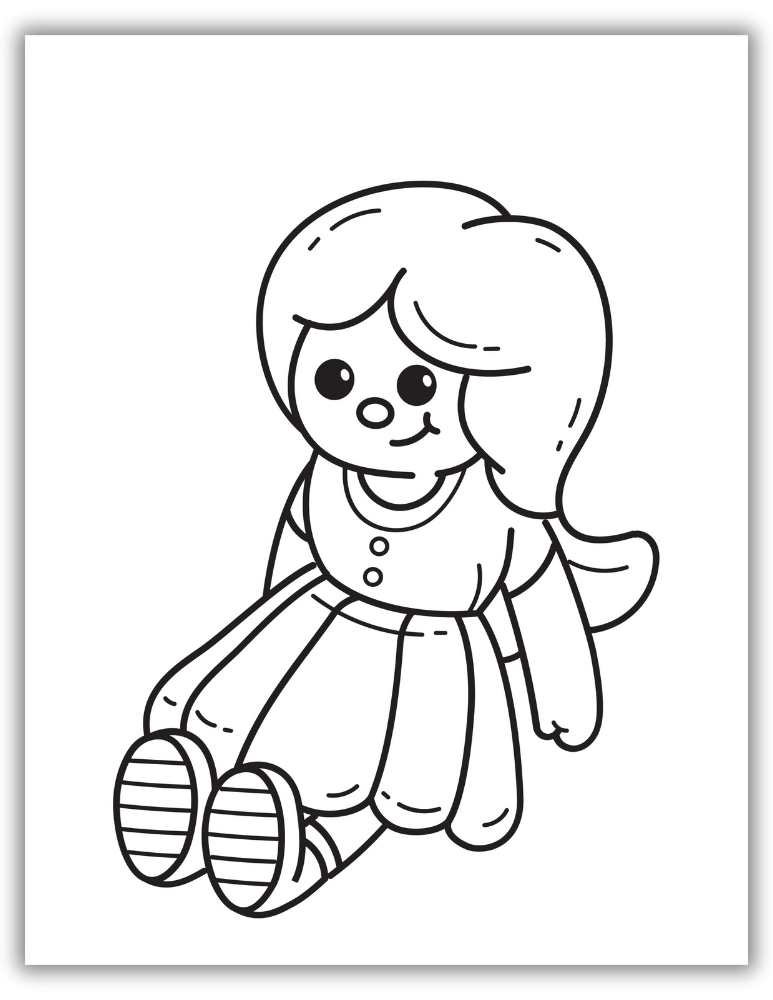 Cute doll coloring page