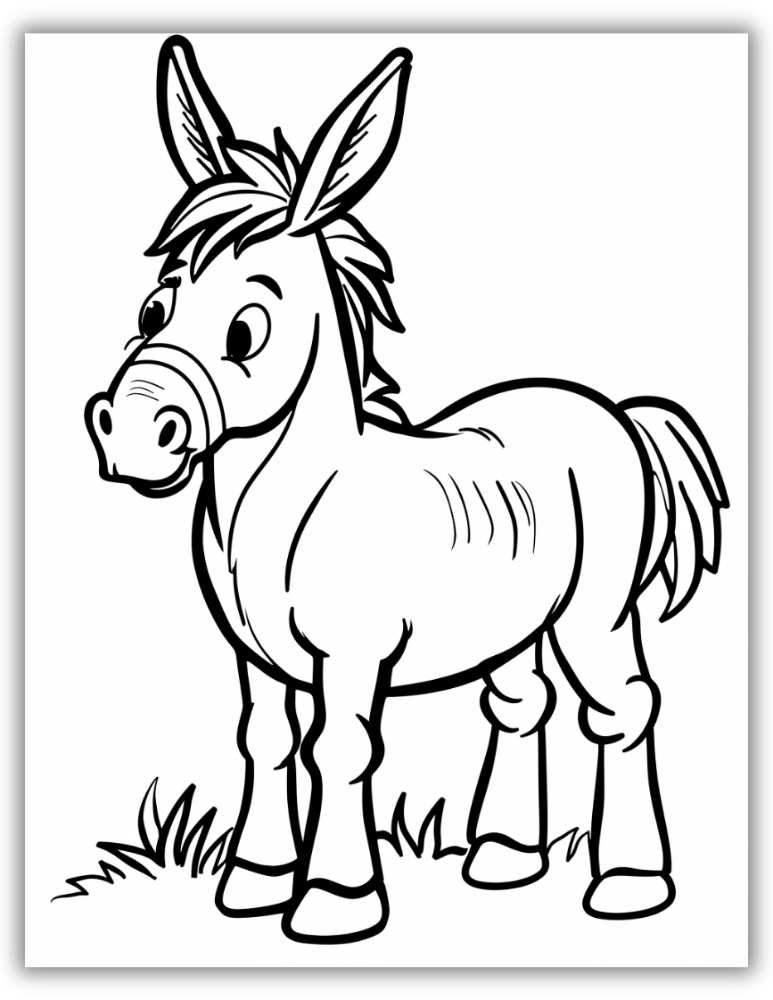 Donkey with saddle coloring page