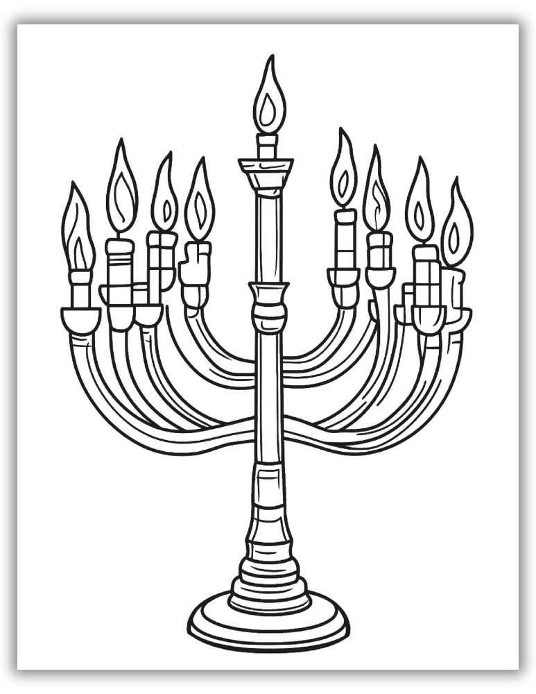 Hanukkah Menorah Coloring Page