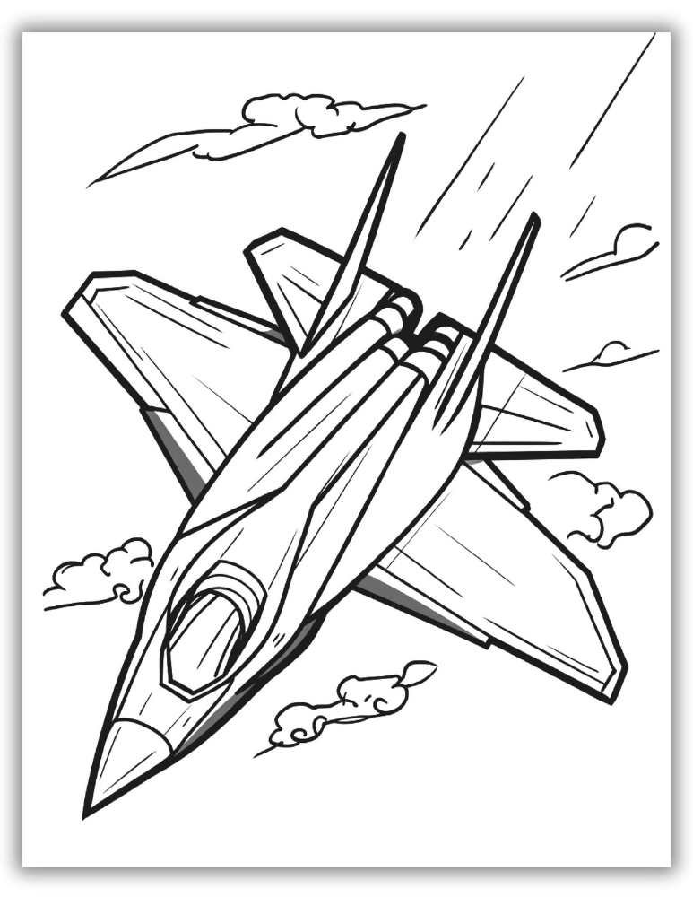 A classic-style jet plane with simple lines and nostalgic aviation flair.