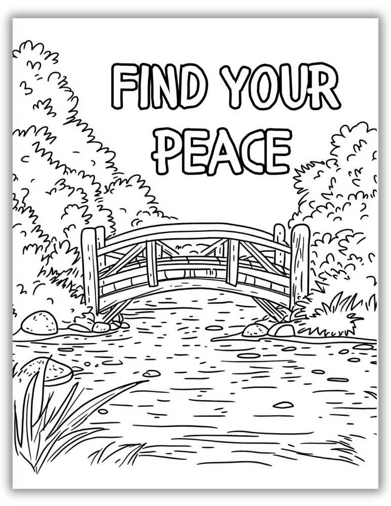 Printable Calm & Quote Coloring Page for Mindful Moments - Find Your Peace