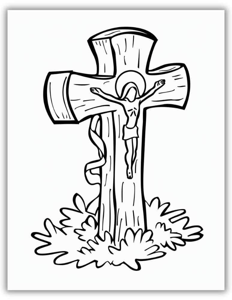 Jesus on the cross coloring page