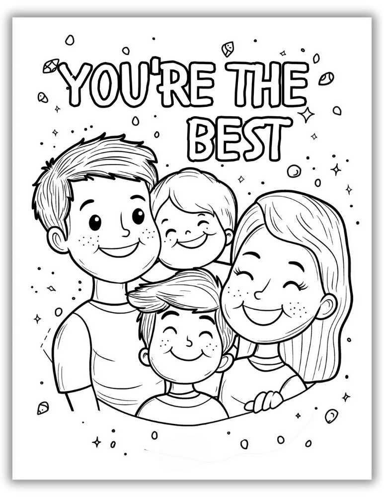DIY Father's Day coloring card PDF - You're the Best