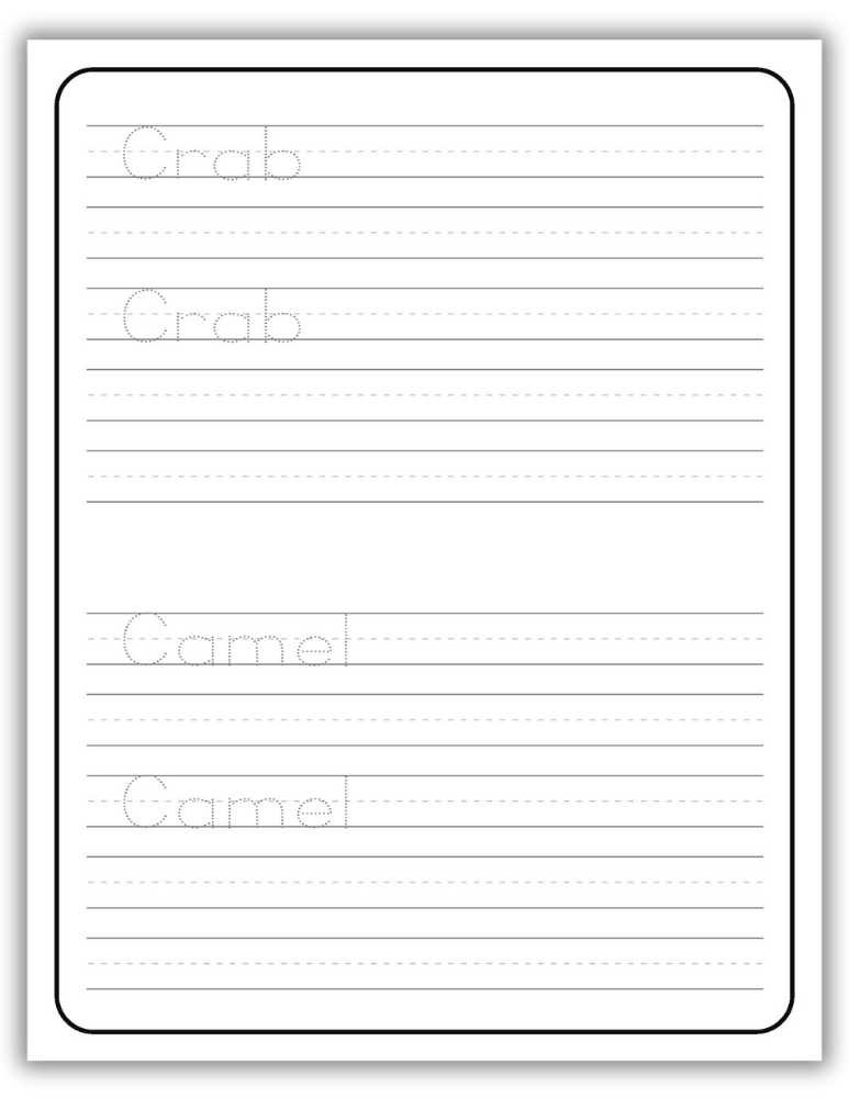 Printable Letter C Worksheet Tracing Words Crab and Camel