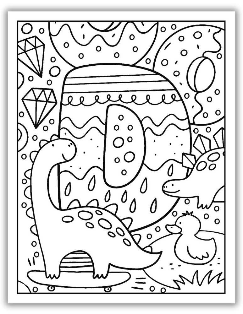 Printable Letter D Worksheet Complex Coloring Page