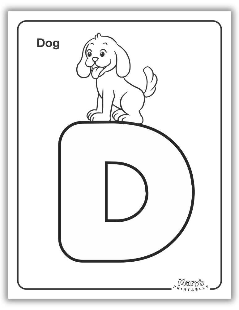 Printable Letter D Worksheet Simple Coloring Page