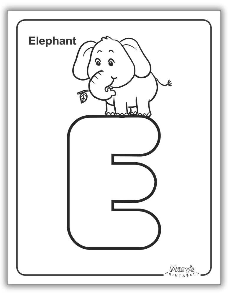 Printable Letter E Worksheet Simple Coloring Page