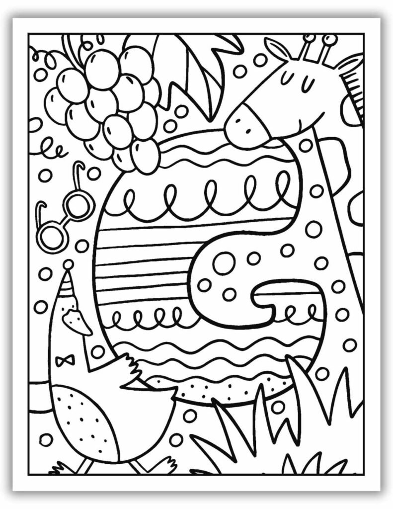 Printable Letter G Worksheet Complex Coloring Page