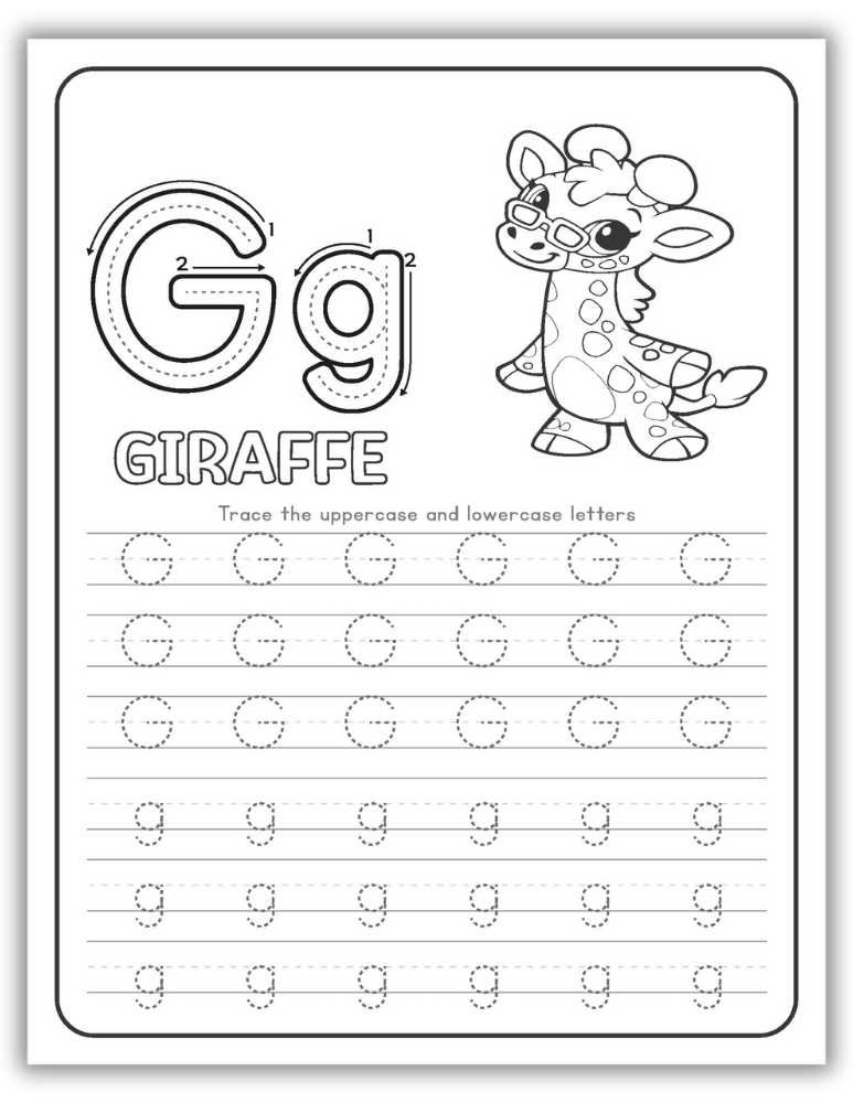 Printable Letter G Worksheet Tracing Giraffe
