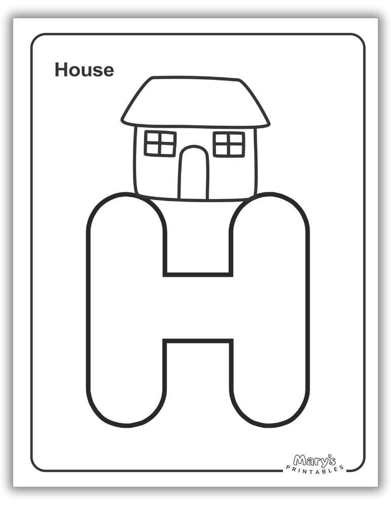 Printable Letter H Worksheet Simple Coloring Page