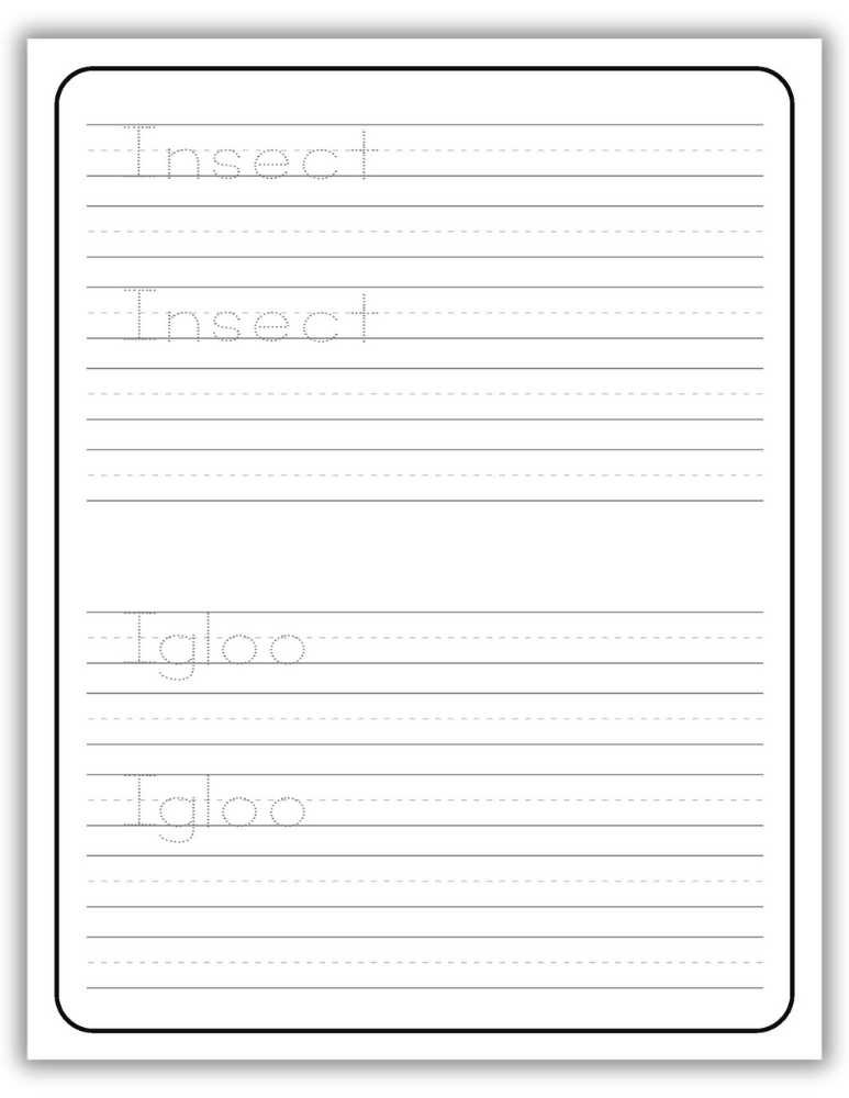 Printable Letter I Worksheet Tracing Words Insect and Igloo