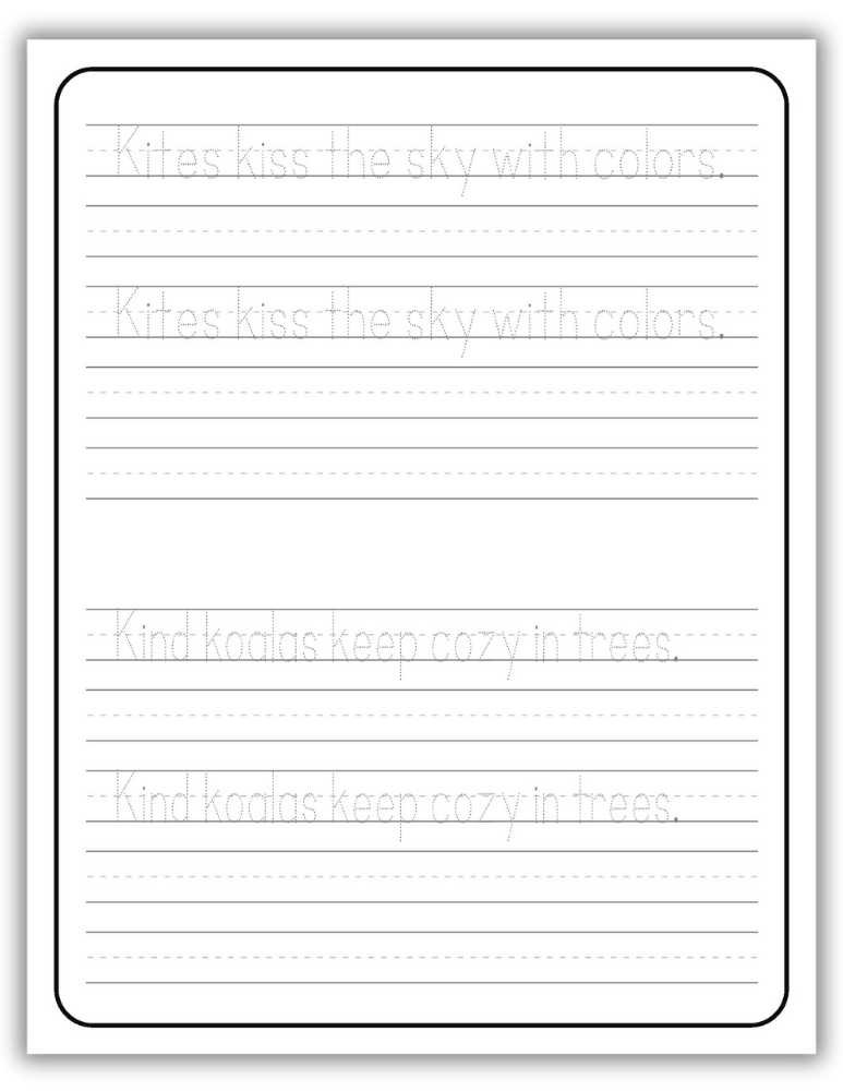 Printable Letter K Worksheet Tracing Sentences