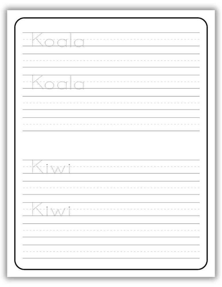 Printable Letter K Worksheet Tracing Words Koala and Kiwi
