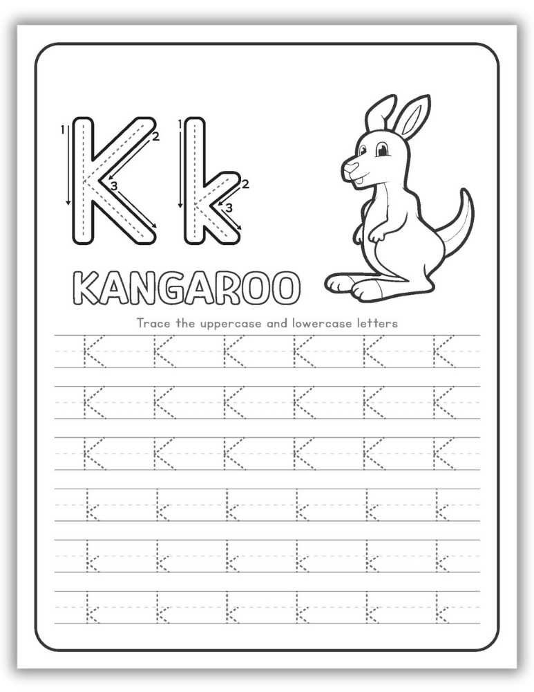 Printable Letter K Worksheet Tracing Kangaroo