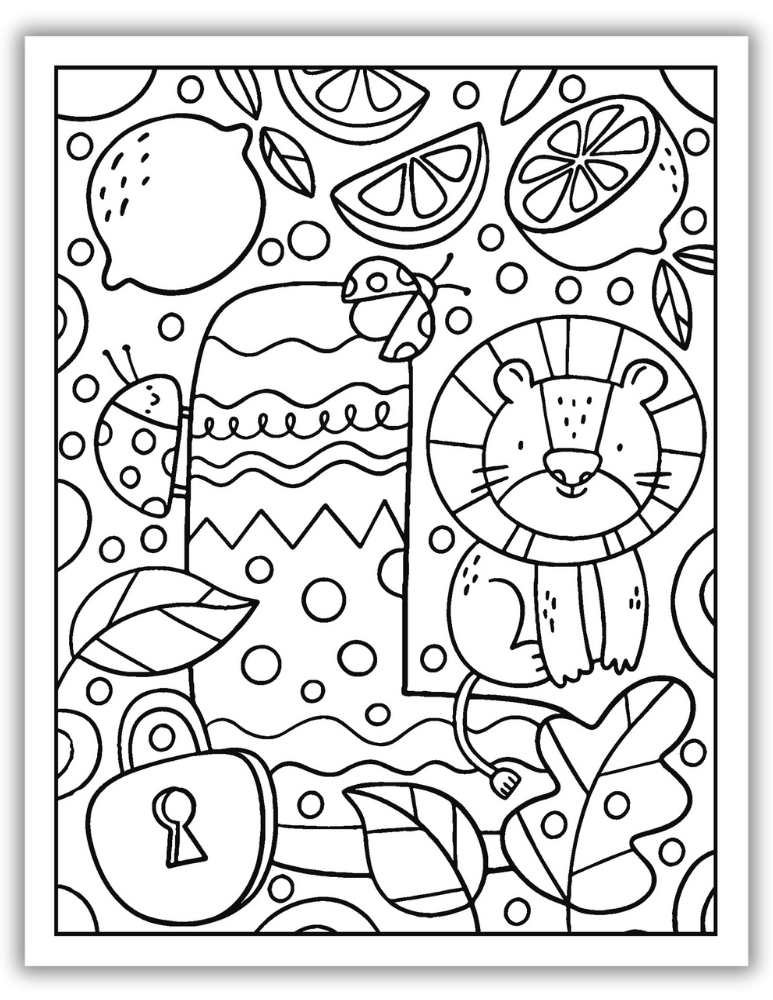 Printable Letter L Worksheet Complex Coloring Page