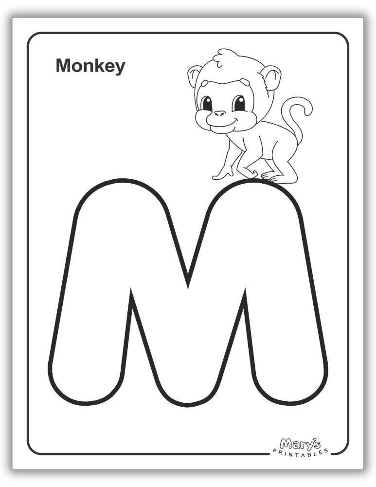 Printable Letter M Worksheet Simple Coloring Page