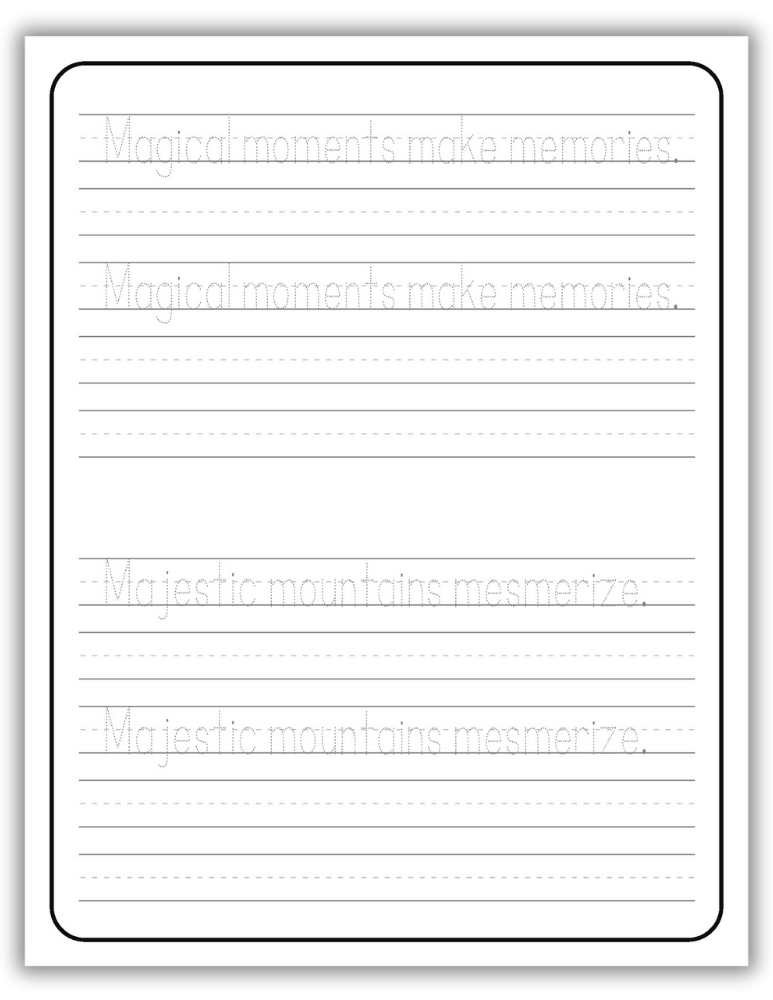 Printable Letter M Worksheet Tracing Sentences