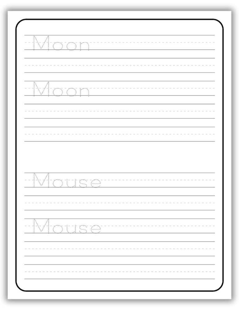 Printable Letter M Worksheet Tracing Words Moon and Mouse