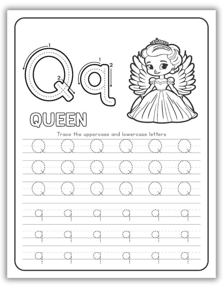 Printable Letter Q Worksheet Tracing Queen