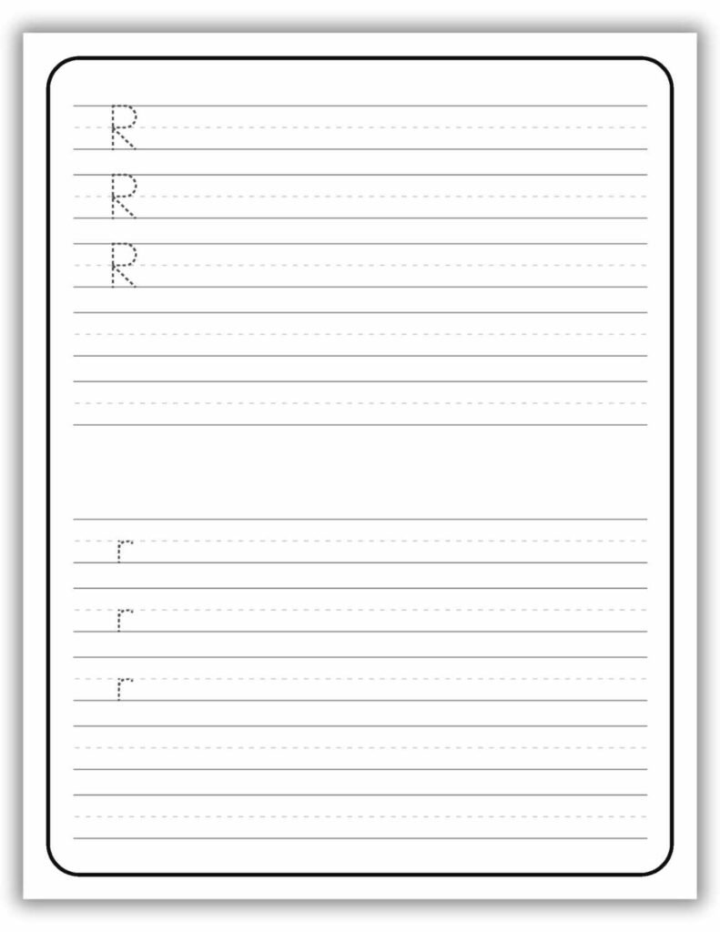 Printable Letter R Worksheet Uppercase and Lowercase Tracing