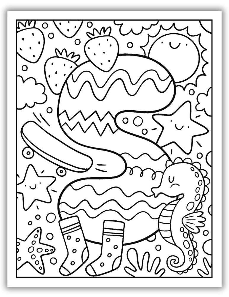 Printable Letter S Worksheet Complex Coloring Page