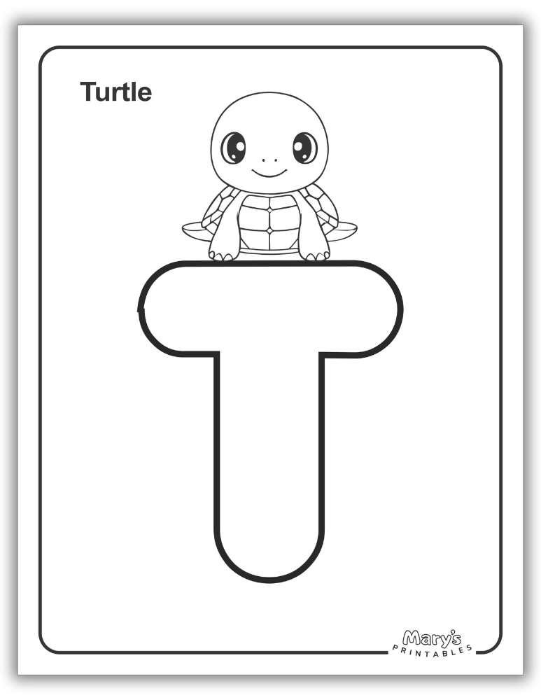 Printable Letter T Worksheet Simple Coloring Page