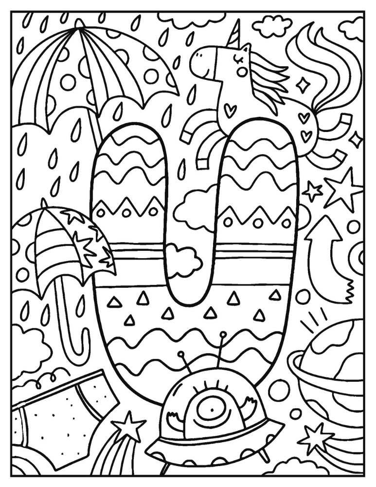 Printable Letter U Worksheet Complex Coloring Page