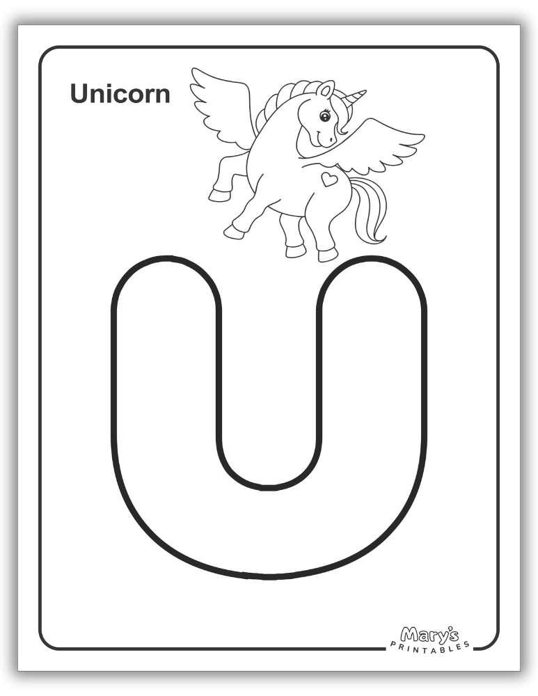 Printable Letter U Worksheet Simple Coloring Page