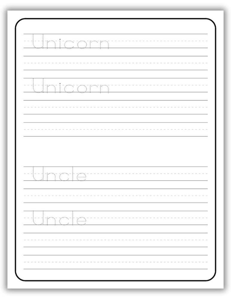 Printable Letter U Worksheet Tracing Words Unicorn and Uncle