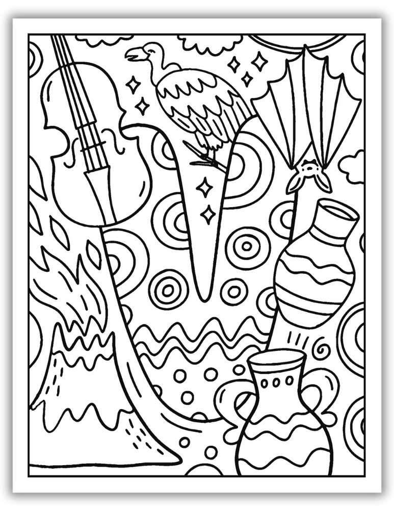 Printable Letter V Worksheet Complex Coloring Page
