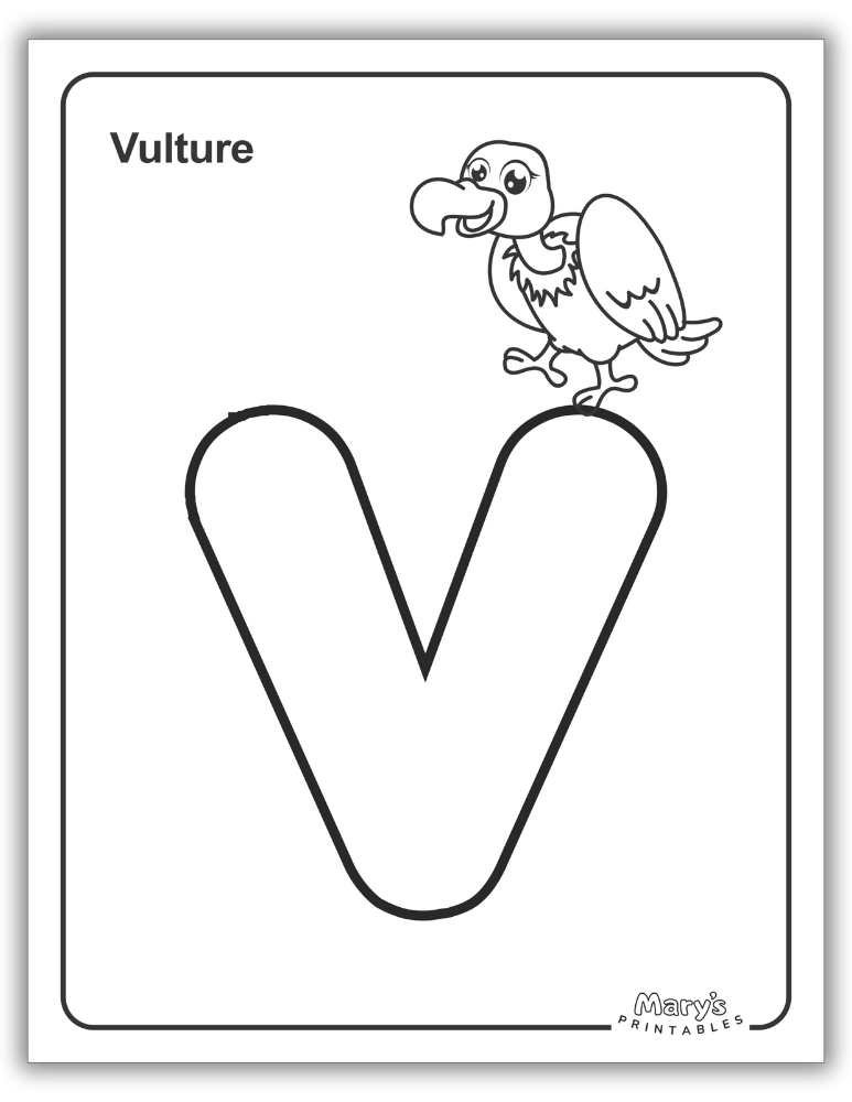 Printable Letter V Worksheet Simple Coloring Page