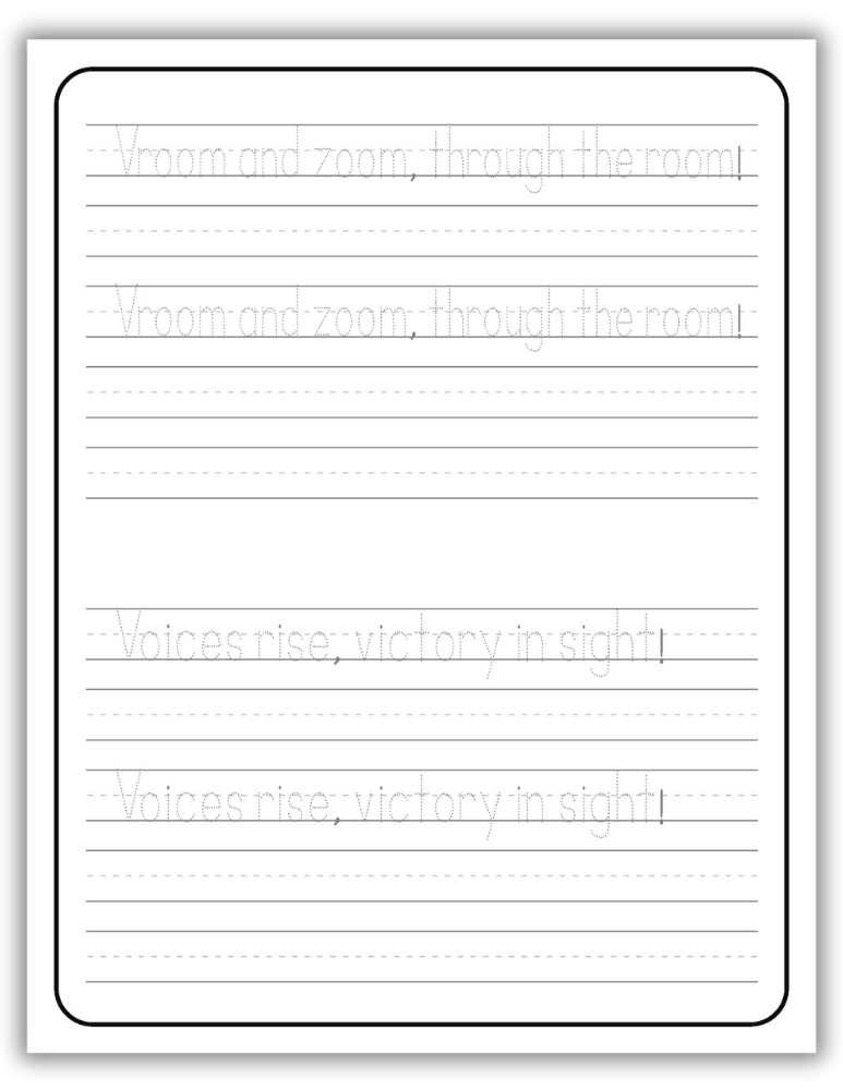Printable Letter V Worksheet Tracing Sentences