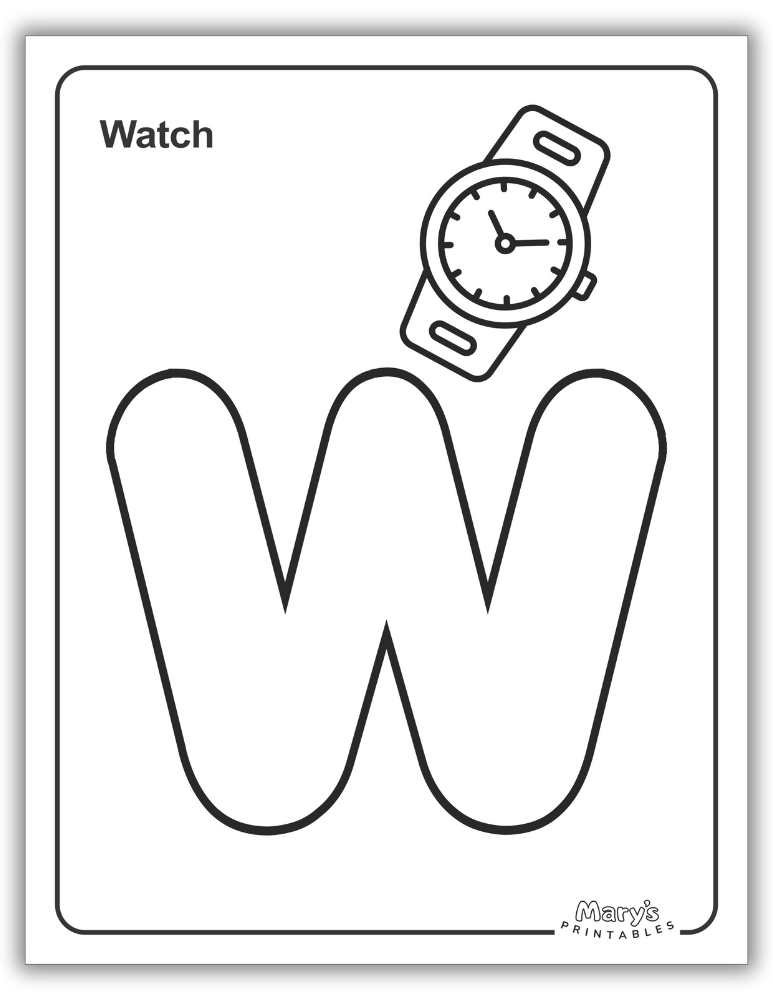 Printable Letter W Worksheet Simple Coloring Page