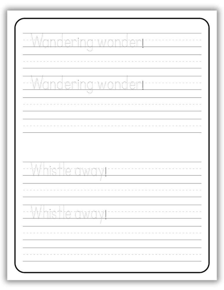 Printable Letter W Worksheet Tracing Sentences