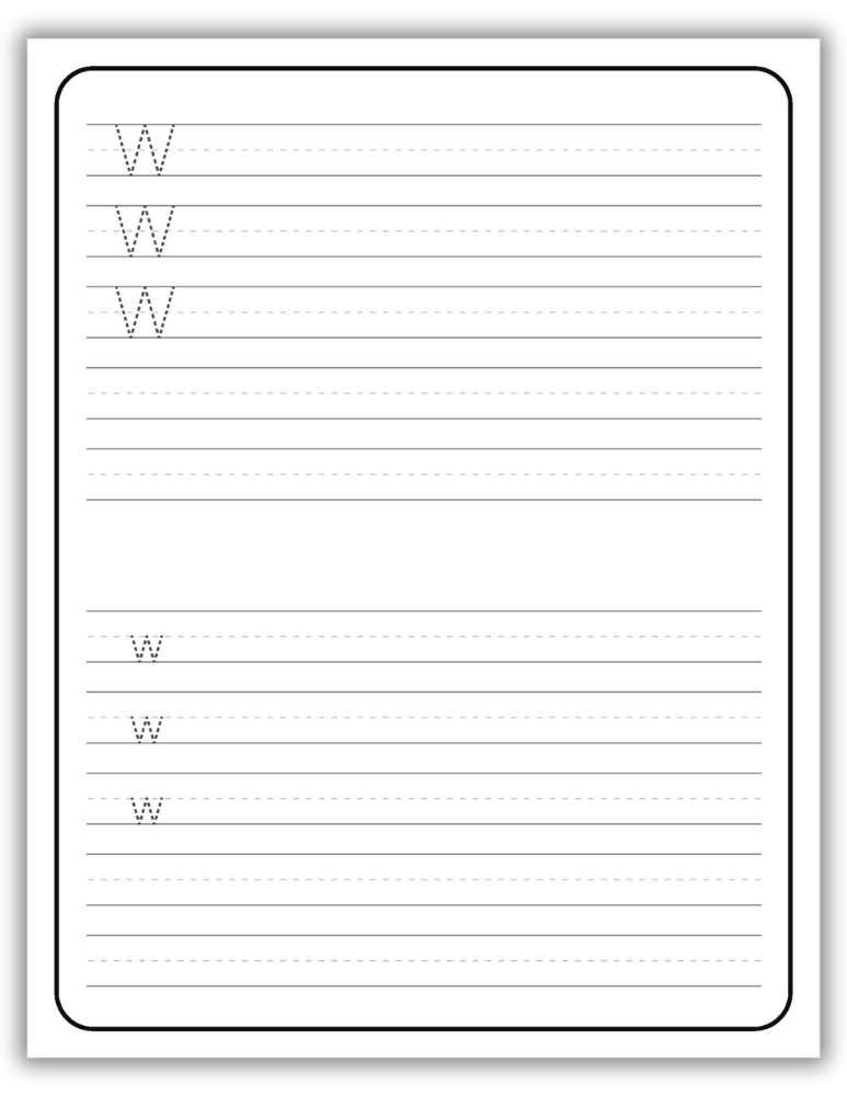 Printable Letter W Worksheet Uppercase and Lowercase Tracing