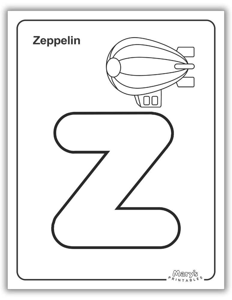 Printable Letter Z Worksheet Simple Coloring Page