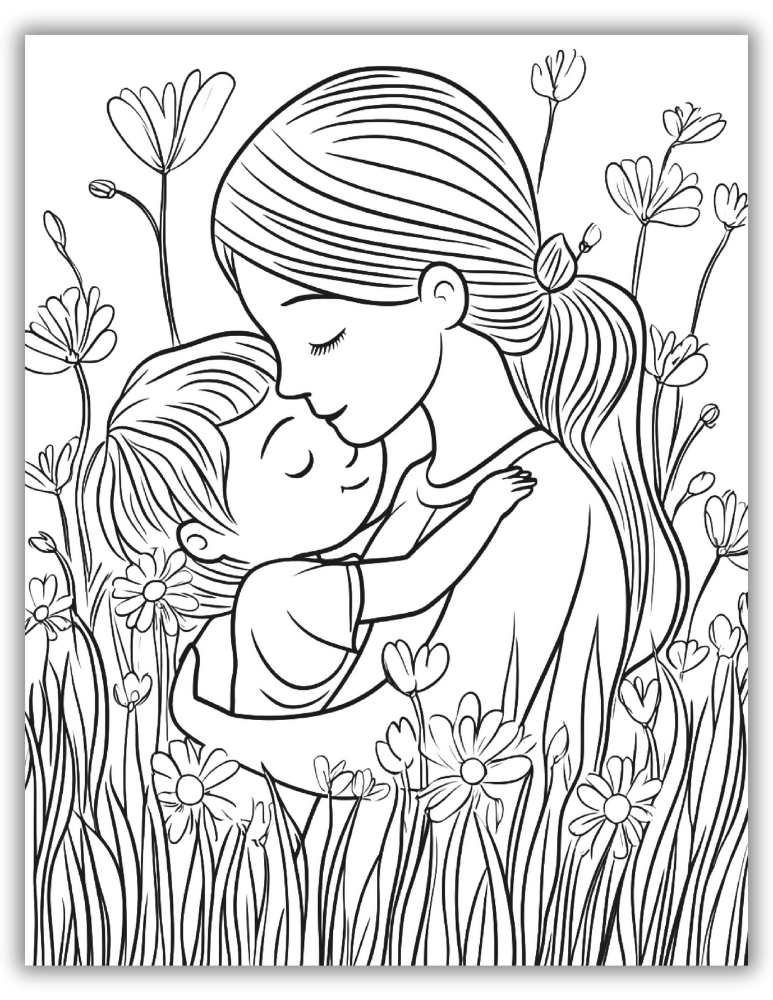 Heartwarming Mother's Day coloring sheets