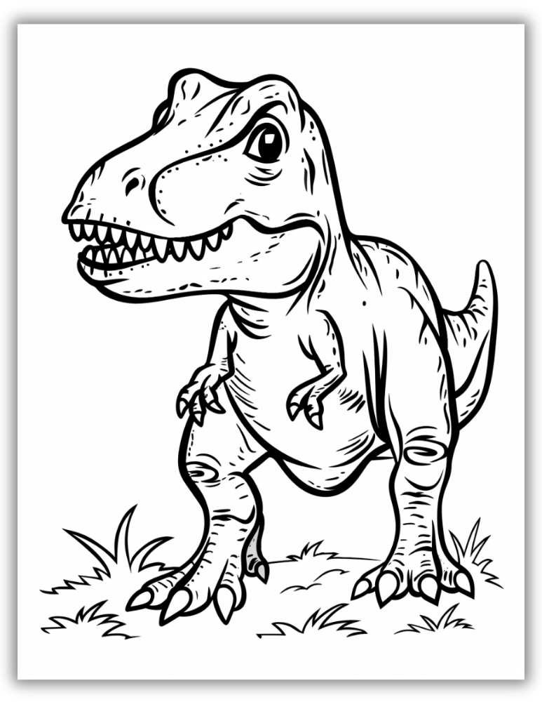 T-Rex dinosaur coloring page