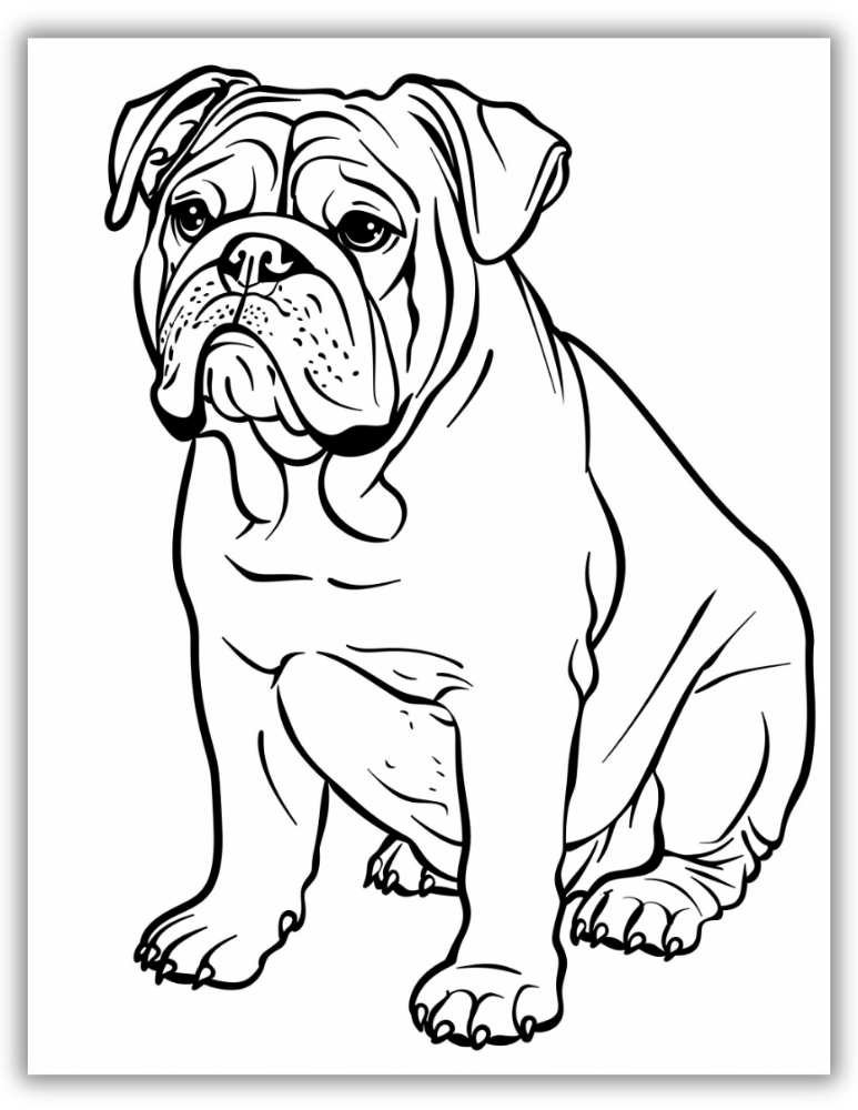French Bulldog in a cute pose coloring page