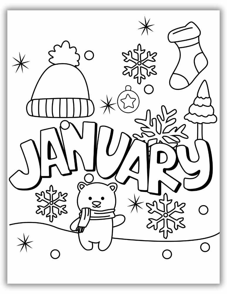 Mixed of different Christmas elements like socks, cute bear with scarf , beanie with winter accents like snowflakes and Christmas Treee