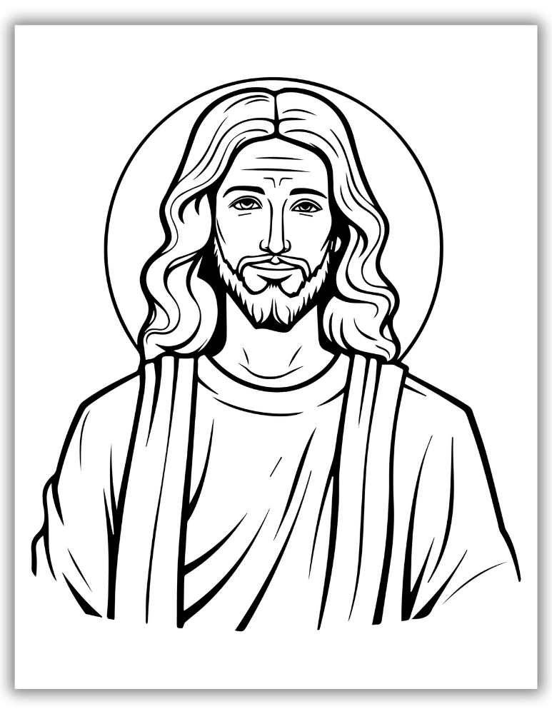 Jesus Smiling Coloring Page
