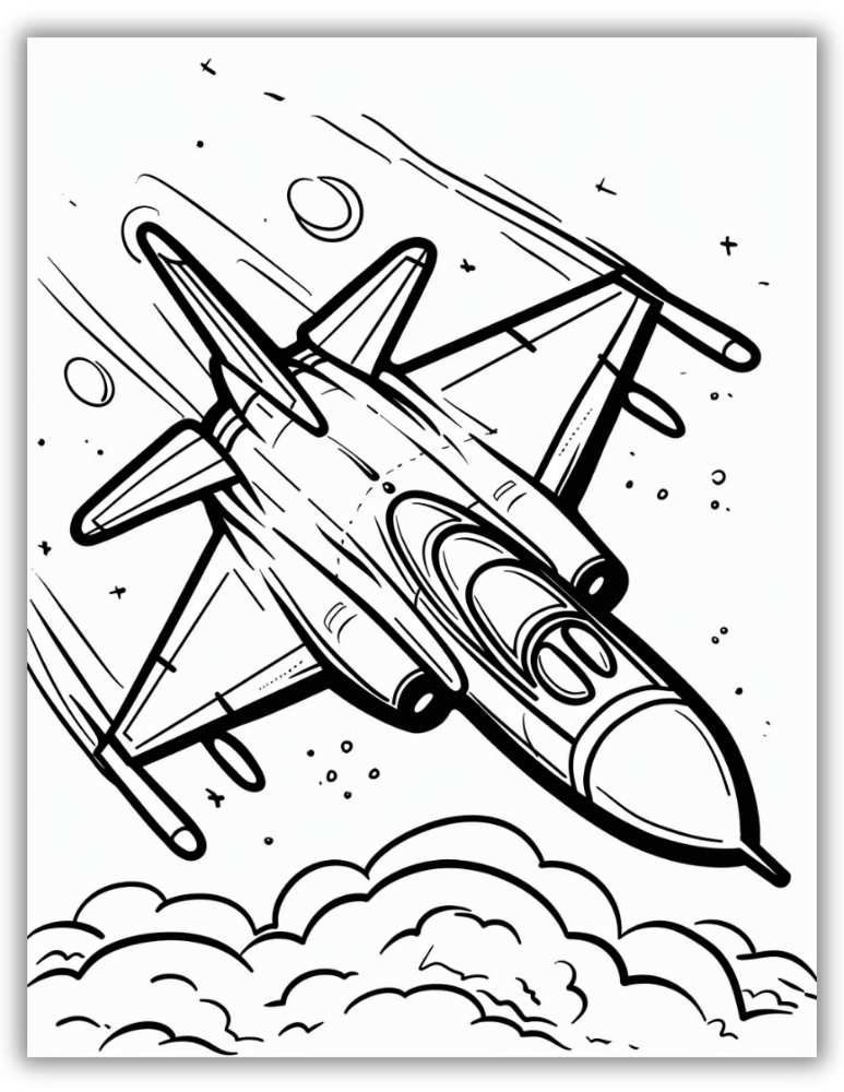 A high-tech futuristic jet with angular wings and sci-fi detailing.