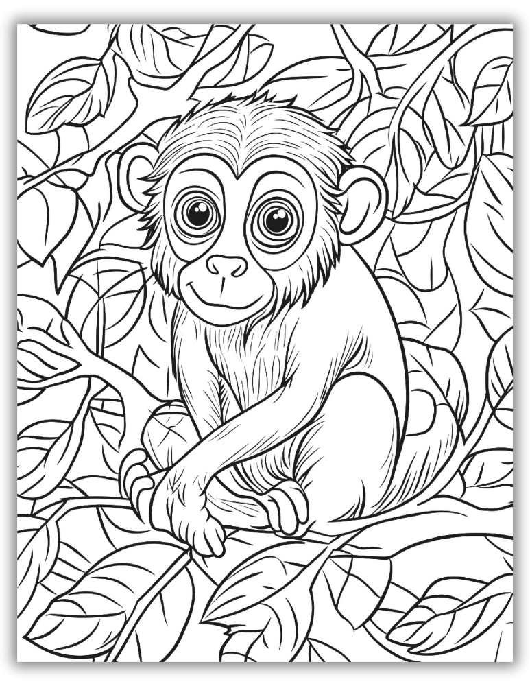 Printable Monkey Coloring Pages - Monkey Coloring Page Printable