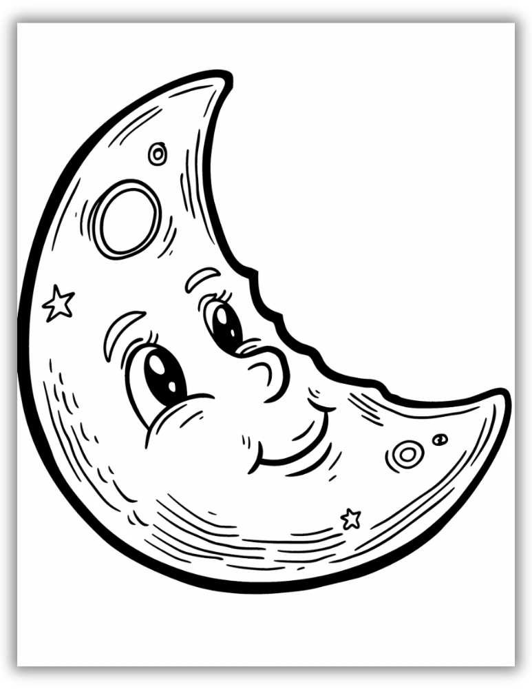 Moon Coloring Pages Printable - Moon Coloring Page Printable