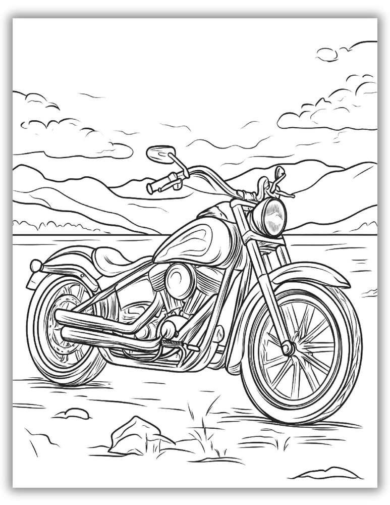 Motorcycle Printable Coloring Pages - Motorcycle Coloring Page Printable