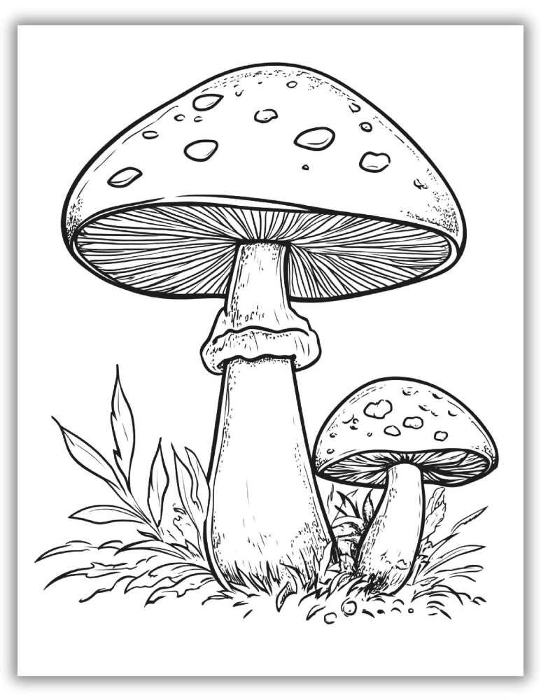 Printable Mushroom Coloring Pages - Mushroom Printable Coloring Page