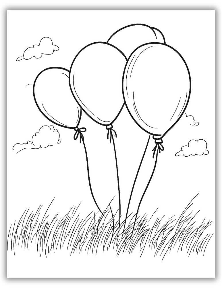 Simple balloon outline coloring printable