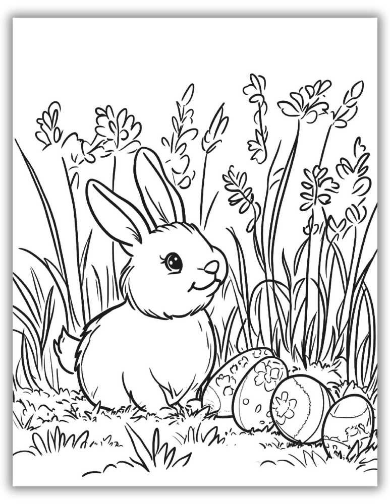 Happy Bunny Rabbit with Eggs